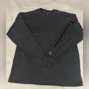 Champion Men's Charcoal Long‎ Sleeve Tee